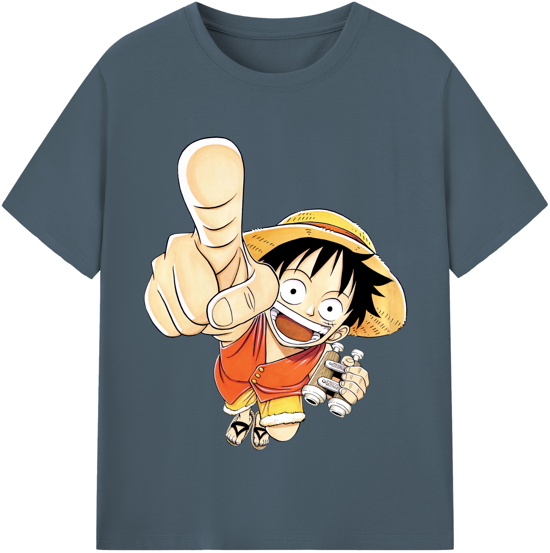 ワンピース モンキー・D・ルフィ ONE PIECE Monkey D. Luffy 綿100％半袖Tシャツ（フロントプリント）